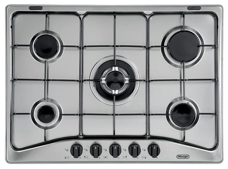De’Longhi YAF57ASV piano cottura Nero, Argento Da incasso Gas 5 Fornello(i)
