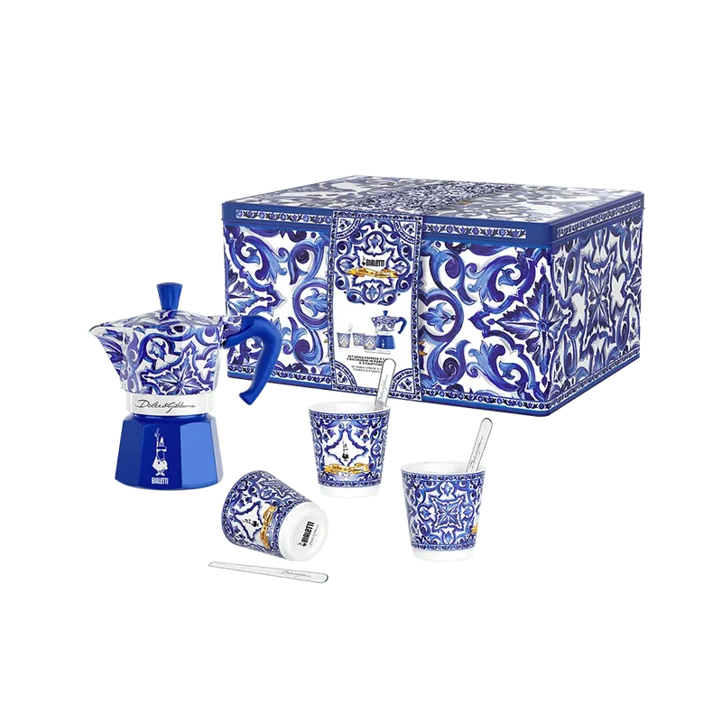 Set Moka Express 3 Tz Blu Mediterraneo - Bialetti Dolce&Gabbana