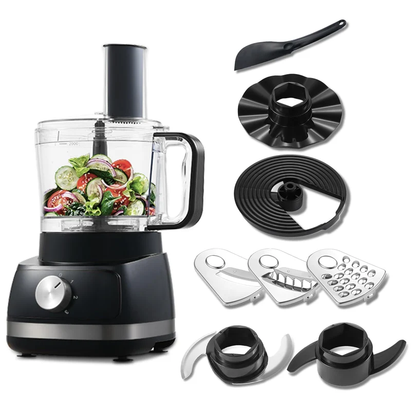 TopStrong Robot da Cucina, 800W Robot da Cucina Multifunzione, 2L Food Processor, 3 velocità, tritatutto, impastatore, frusta
