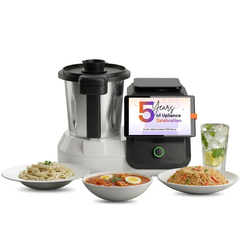 Upliance delishUp Assistente di cucina AI con ricette illimitate, WiFi, touchscreen 8", tritare, mescolare, impastare e cuocere