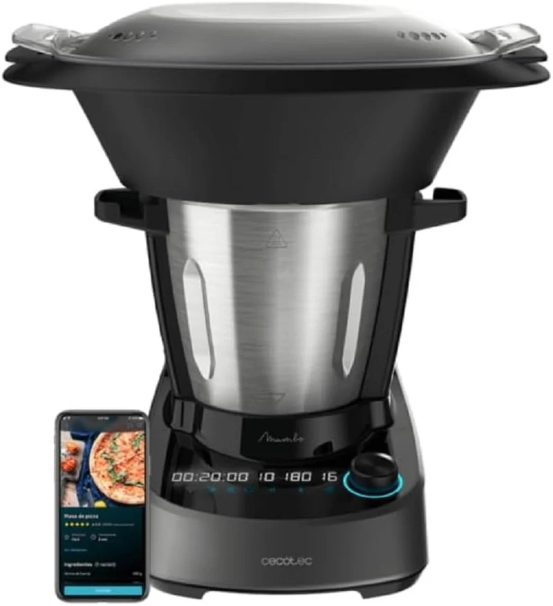 Cecotec Robot da Cucina Multifunzione Mambo 11090, 1600W, 37 Funzioni, APP, Bilancia, Brocca 3,3L Acciaio Inox