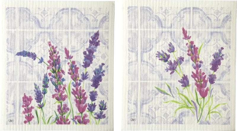 Set 2 Panni Spugna 'Lavanda Lavander' - Ihr
