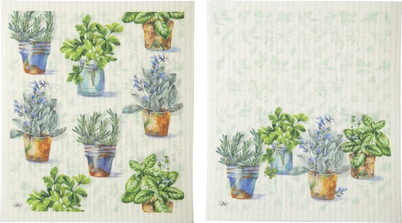 Set 2 Panni Spugna 'Aromatic Herbs' - Ihr