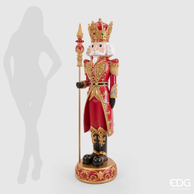 EDG Enzo de Gasperi Soldatino Schiaccianoci Con Led e Musica H153 Cm in Poliresina