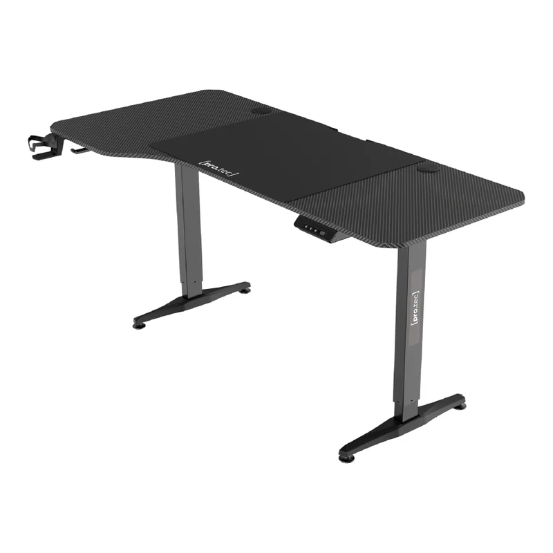 Scrivania da lavoro elettrica a L nera regolabile in altezza (73-118 cm) 03_0006656