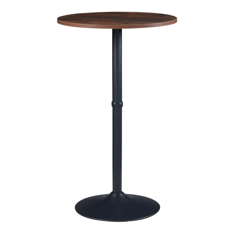 Tavolo alto rotondo Vantaa acciaio e MDF 100 x 60 cm effetto noce nero 03_0011086
