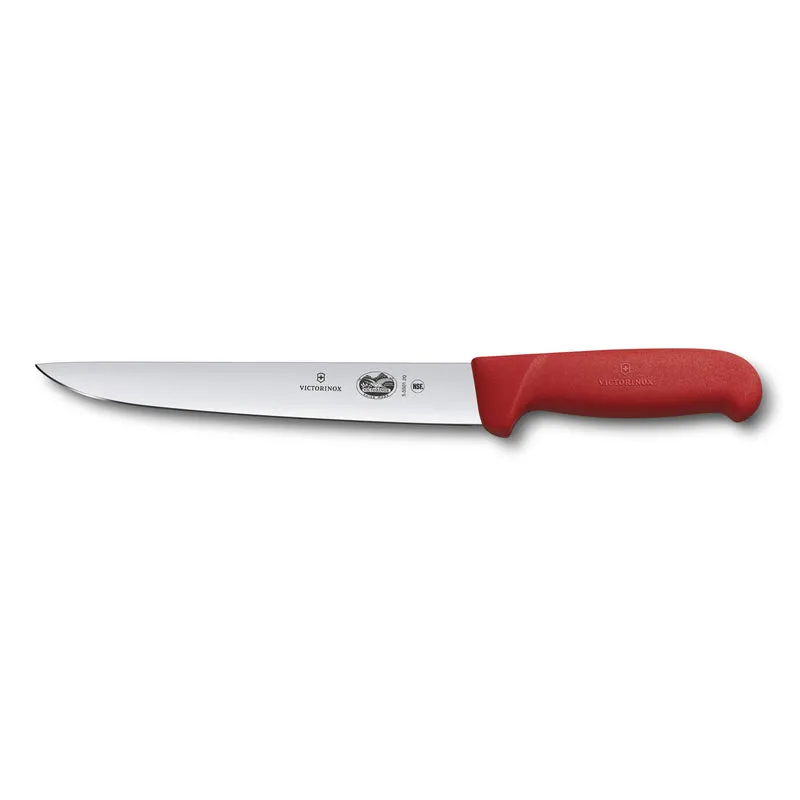 Coltello per scannare manico in Fibrox rosso