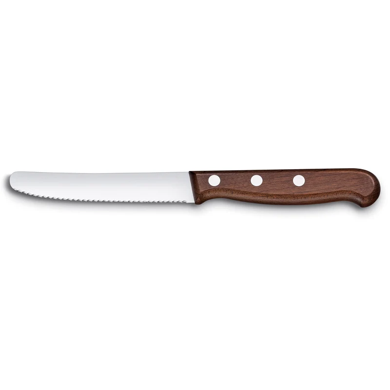 Coltello da cucina ondulato con manico in legno