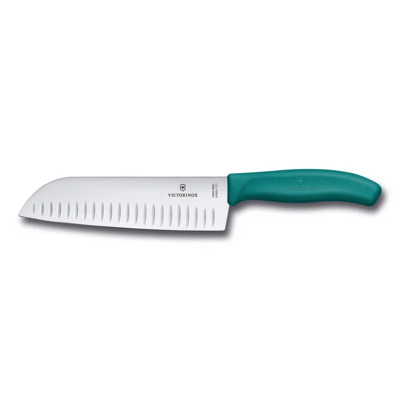 Santoku manico verde alveolato blister - Swiss Classic