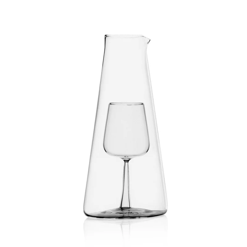 Ichendorf Milano Inbottiglia Decanter Vino con Calice Grande H25 cm