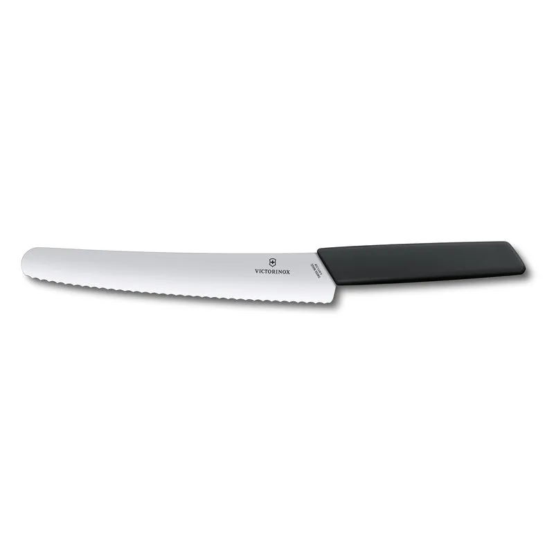 Coltello pane manico nero - Swiss Modern