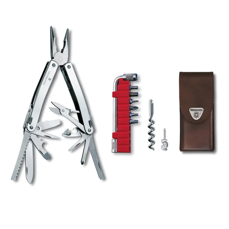 Swiss Tool Spirit X Plus con fodero in pelle
