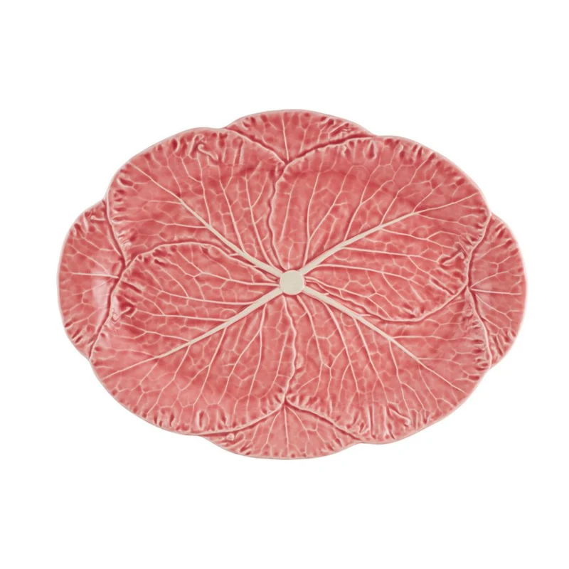 Bordallo Pinheiro Vassoio Ovale Grande Cavolo 43x32 cm in Terracotta Rosa