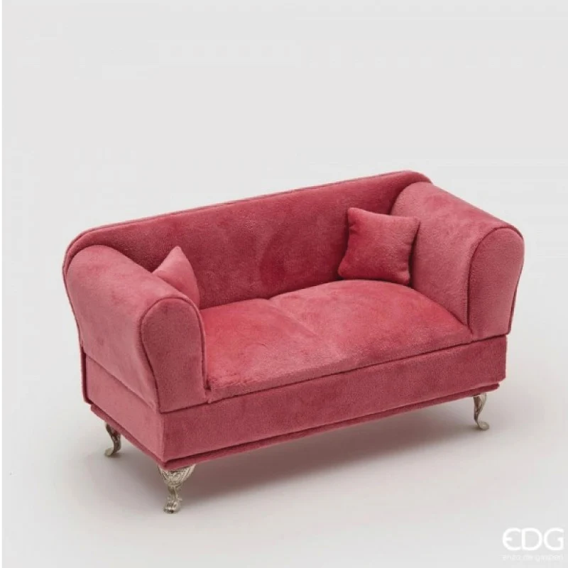 EDG Enzo de Gasperi Contenitore Divano in velluto Rosa Antico 24 cm