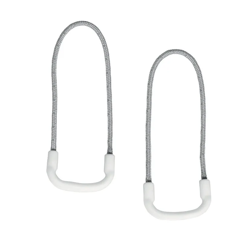 Reflective Flinger Loop Zipper Pull Set White