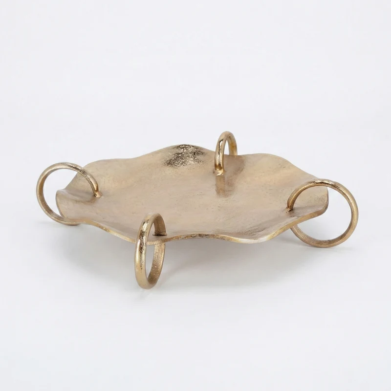 Andrea Bizzotto Vassoio Decorativo Sagar Tondo D46 cm Oro