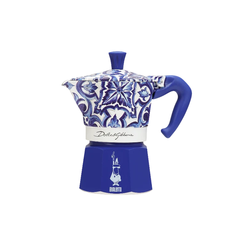 Bialetti Moka Express 3 Tazze Dolce & Gabbana Blu Mediterraneo