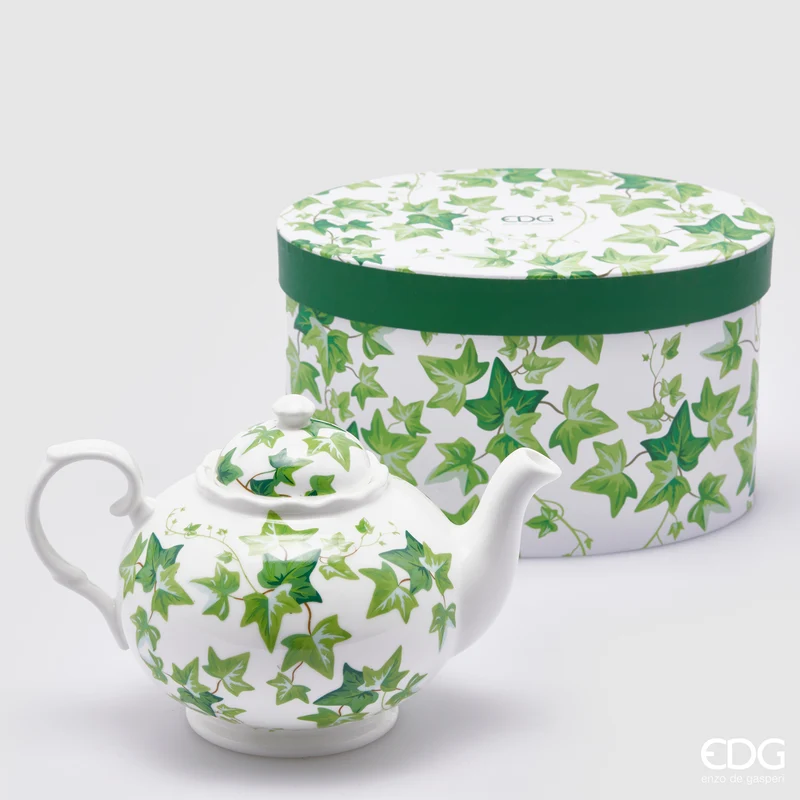 EDG Enzo de Gasperi Teiera Edera con Manico H14 D15 cm in porcellana