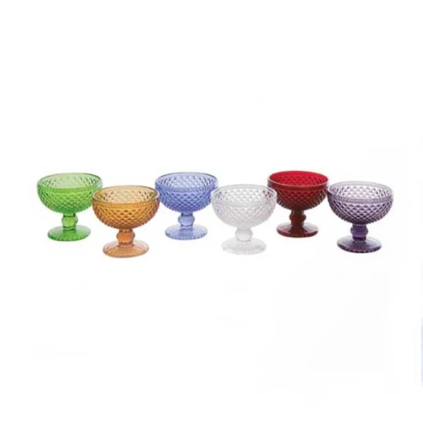 Fade Set 6 Coppette gelato Tusany Arlecchino vetro Multicolor 30cl