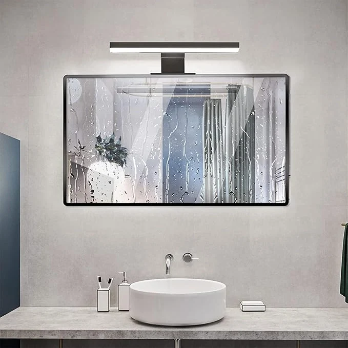 Applique da Bagno LED 60 cm Nero per Cornice Specchio Luce Faretto