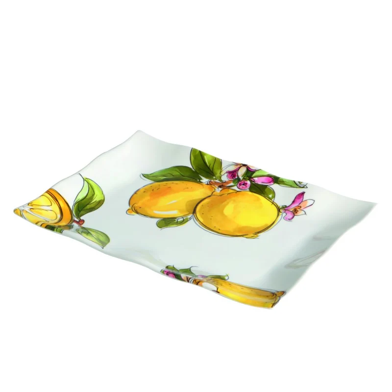 Love Tiffani Vassoio Rettangolare Lemon D38x27 cm in Ceramica