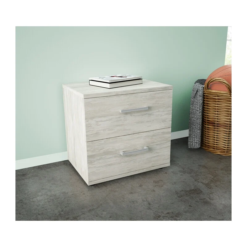 Kit Comodino 2 Cassetti 48 x 36 x 41 cm Bianco VEN.K083