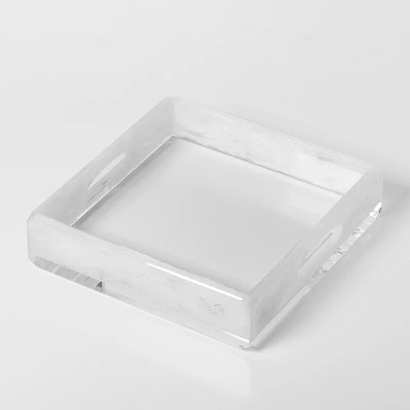 Mario Luca Giusti Vassoio Dylan 30x30 cm in Acrilico Bianco