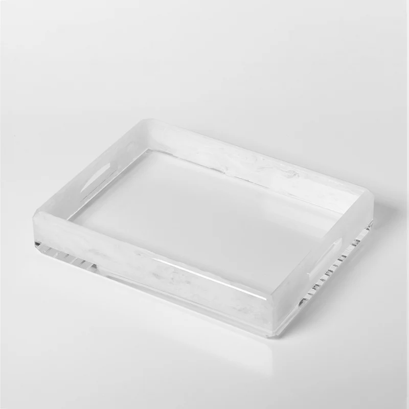 Mario Luca Giusti Vassoio Donovan 40x30 cm in Acrilico Bianco