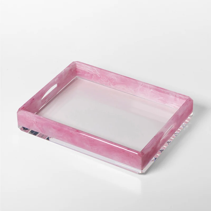 Mario Luca Giusti Vassoio Donovan 40x30 cm in Acrilico Rosa