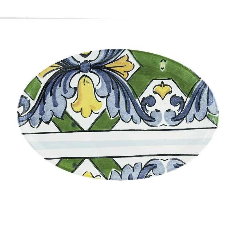 Villa Altachiara Vassoio Ovale Taormina in Ceramica 40x25 cm