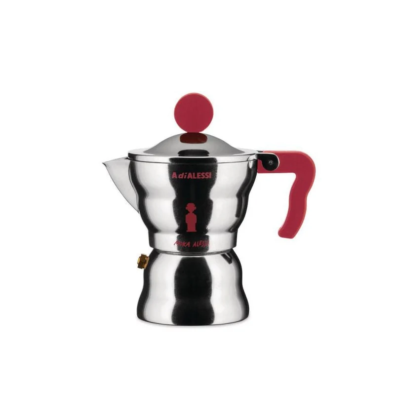 Alessi Moka Caffettiera Espresso 1 Tazza Rossa