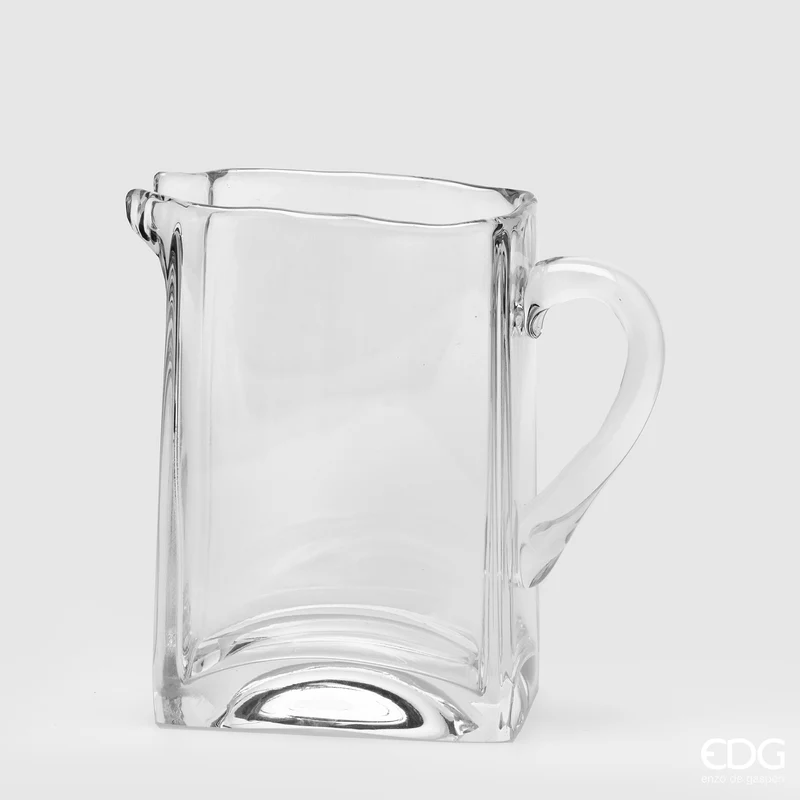 EDG Enzo De Gasperi Caraffa Quadrata con Manico in Vetro H20 cm