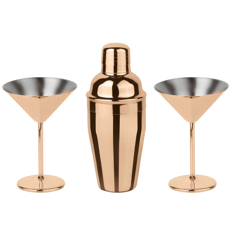 Paderno Sambonet Set 3 pezzi Martini Inox Copper Rame Look