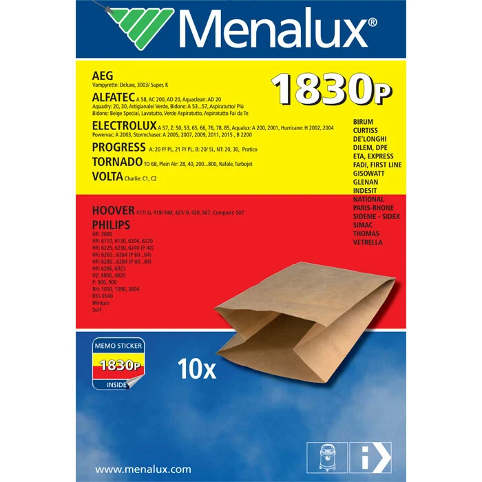 Menalux 1830P buste salva protezione motore bidone aspirapolvere Alfatec Gisowa