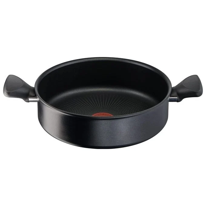Lagostina 2100129530 Rigenera Green Casseruola Bassa Antiaderente in Alluminio 100% Riciclato 24 cm per Induzione Gas e Forno con Indicatore Lagospot colore Nero