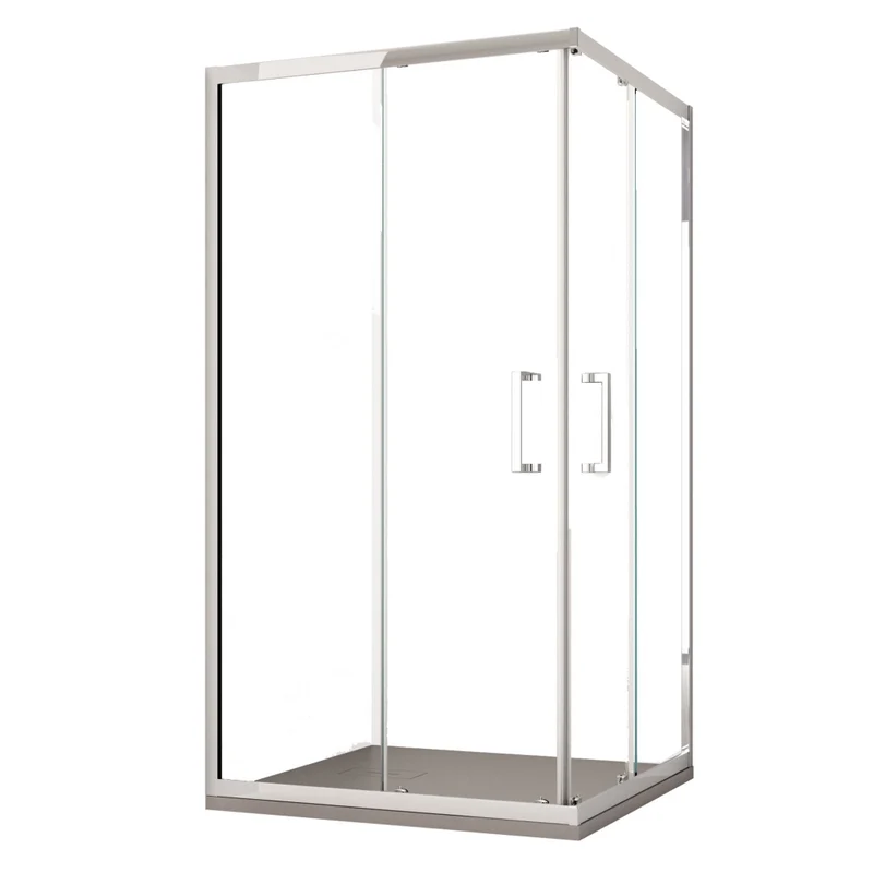 Box Doccia Angolare 120x120 cm 2 Ante Scorrevoli in Cristallo trasparente 6mm H195 Bonussi Sasha
