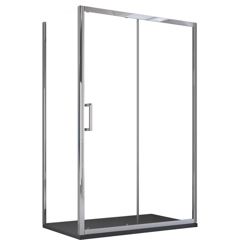 Box Doccia Angolare 70x140 cm 1 anta Scorrevoli 2 Lati Fissi in Cristallo trasparente 6mm H195 Bonussi Sole
