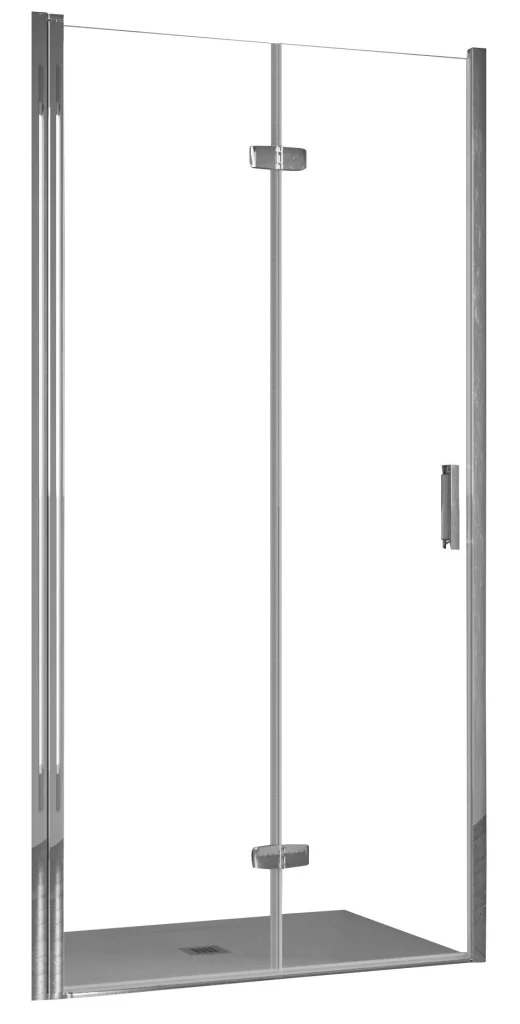 Porta Parete Doccia 90 cm 1 Anta a Libro in Cristallo Trasparente 6mm H195 Bonussi Fiona