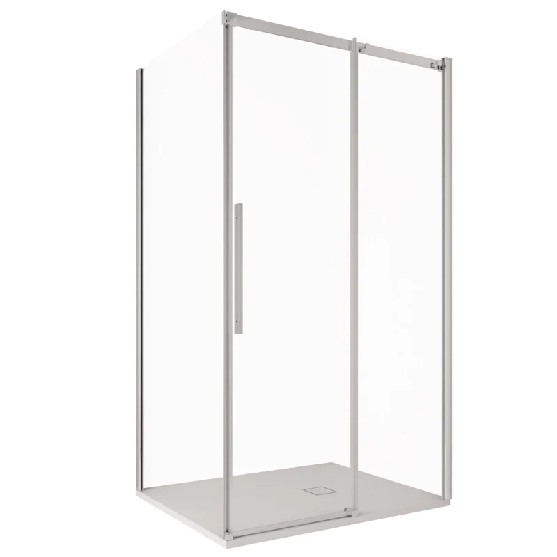 Box Doccia Angolare 90x140 cm 1 Anta Scorrevole in Cristallo Trasparente 8mm H200 Bonussi Eliane