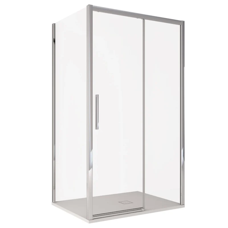 Box Doccia Angolare 1 Anta Scorrevoe in Cristallo Trasparente 6mm H195 Bonussi Eliane 70x100 cm