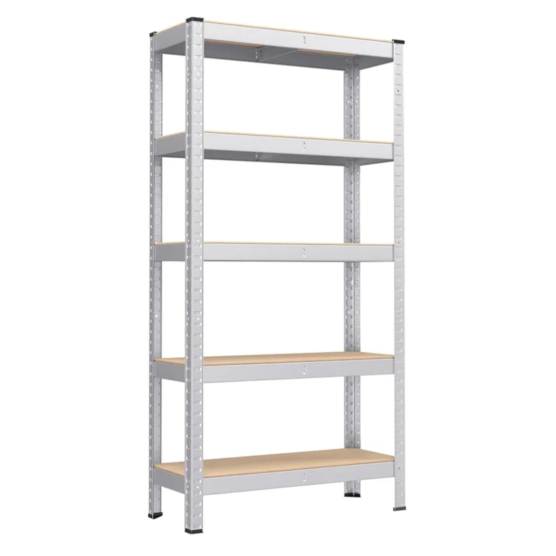 Scaffale robusto a 5 ripiani 150 x 75 x 30 cm portata totale 650 kg (130 kg/ripiano) stile industriale ripiani regolabili per soggiorno/cucina nero e marrone rustico 12_0005444