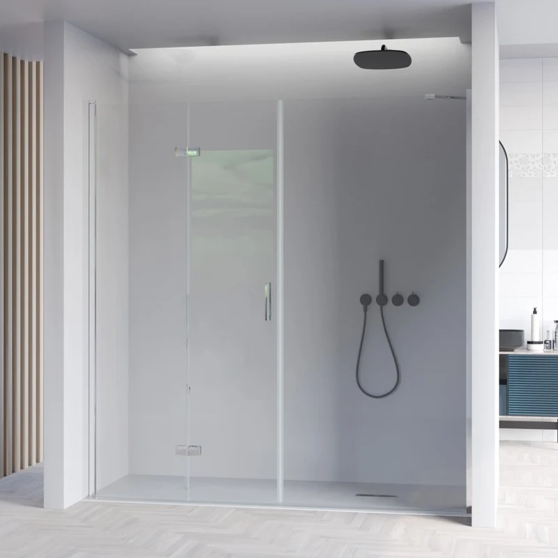 Porta Parete Doccia 185 cm 1 Anta a Soffietto in Cristallo Trasparente 6mm H195 Bonussi Prisca