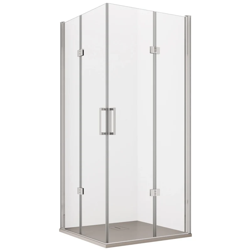 Box Doccia Angolare 75x90 cm 2 Ante Scorrevoli a Libro in Cristallo Trasparente 6mm H195 Bonussi Lena