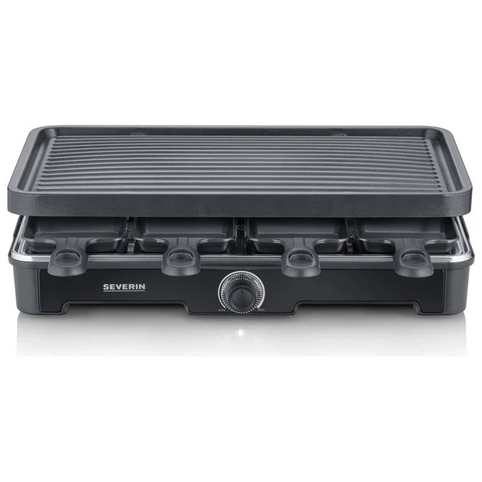 Severin RG9670 Griglia per Raclette 8 persone 1400 W con Piastre Rimovibili e Rivestimento Antiaderente colore Nero