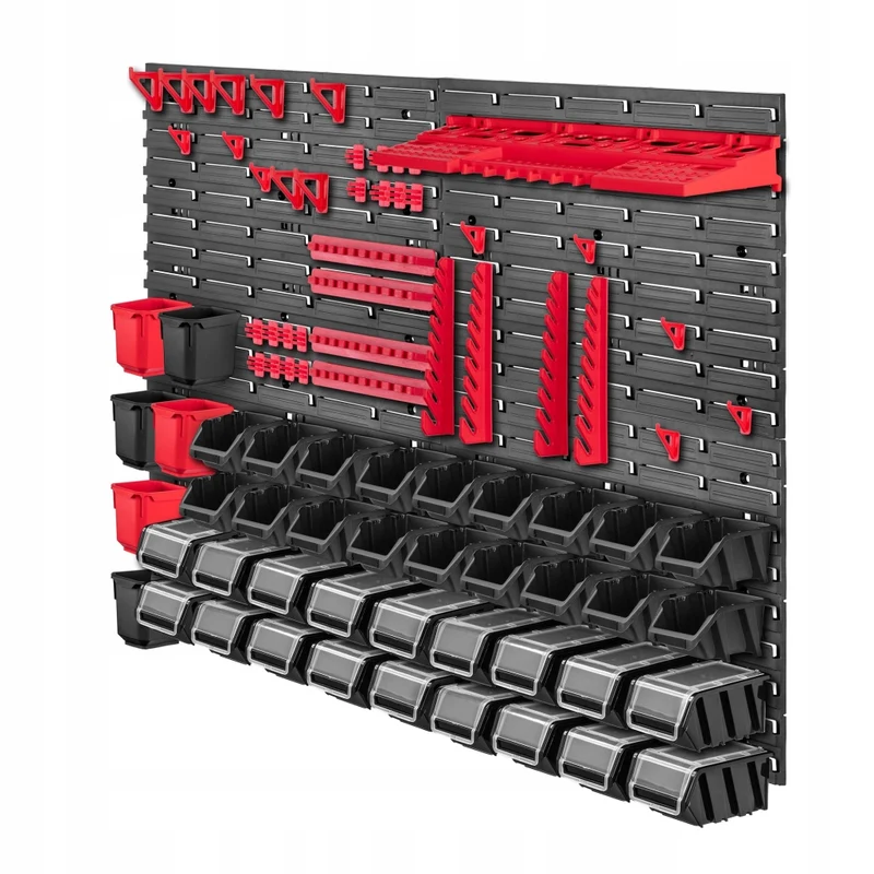 Pannello portautensili KADAX da parete per officina, 116x78 cm, 36 scomparti, 40 supporti, garage.