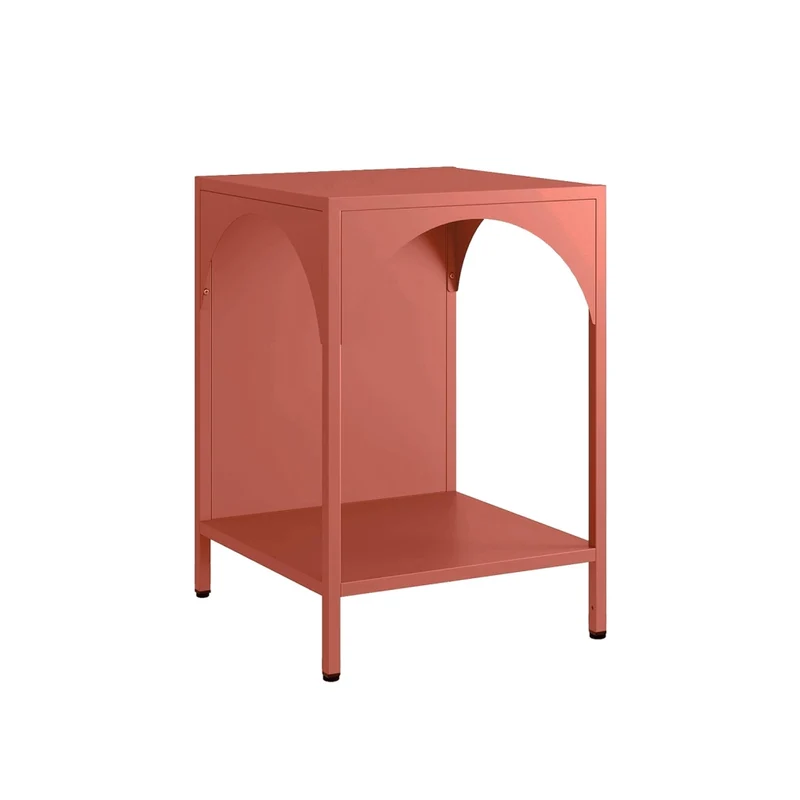 Comodino, tavolino industriale, 35x52 cm , terracotta